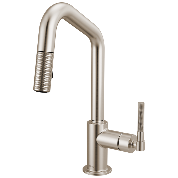 Brizo Litze 63963LF Pull-Down Prep Faucet with Angle Spout - Knurled Handle - Stainless