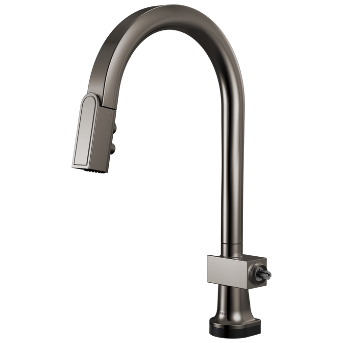Brizo Frank Lloyd Wright 64022LF SmartTouch Pull-Down Kitchen Faucet with Arc Spout - Less Handle - Brilliance Black Onyx