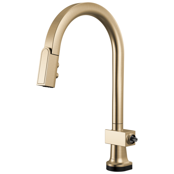 Brizo Frank Lloyd Wright 64022LF SmartTouch Pull-Down Kitchen Faucet with Arc Spout - Less Handle - Luxe Gold