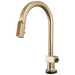 Brizo Frank Lloyd Wright 64022LF SmartTouch Pull-Down Kitchen Faucet with Arc Spout and Wood Wand - Less Handle - Luxe Gold / Wood