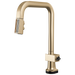 Brizo Frank Lloyd Wright 64023LF SmartTouch Pull-Down Kitchen Faucet with Square Spout and Wood/Concrete Wand - Less Handle - Luxe Gold / Wood