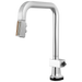 Brizo Frank Lloyd Wright 64023LF SmartTouch Pull-Down Kitchen Faucet with Square Spout and Wood/Concrete Wand - Less Handle - Polished Chrome / Teak Wood