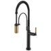 Brizo Litze 64343LF SmartTouch Semi-Professional Kitchen Faucet - Knurled Handle - Matte Black/Luxe Gold