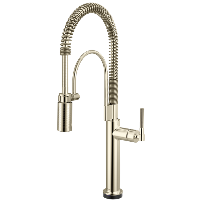 Brizo Litze 64343LF SmartTouch Semi-Professional Kitchen Faucet - Knurled Handle - Polished Nickel