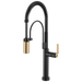 Brizo Litze 64344LF SmartTouch Semi-Professional Kitchen Faucet - Industrial Handle - Matte Black/Luxe Gold