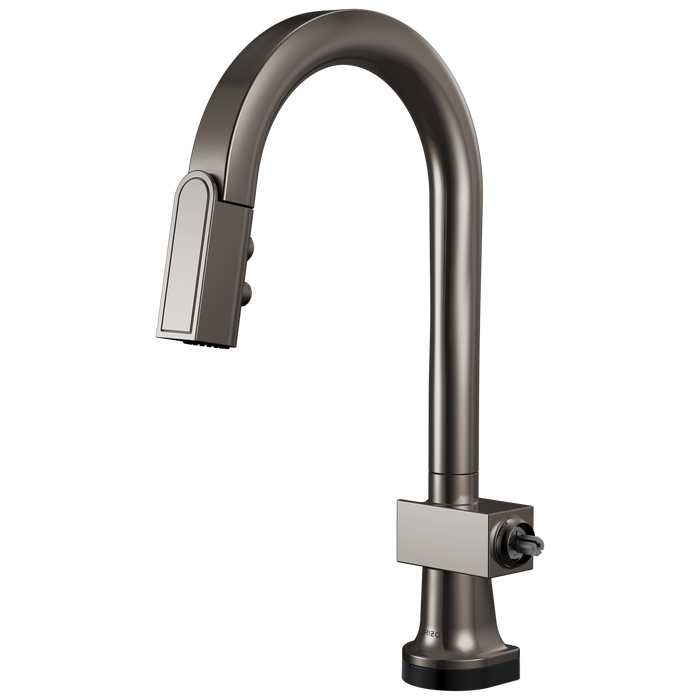 Brizo Frank Lloyd Wright 64922LF SmartTouch Pull-Down Prep Faucet with Arc Spout - Less Handle - Brilliance Black Onyx