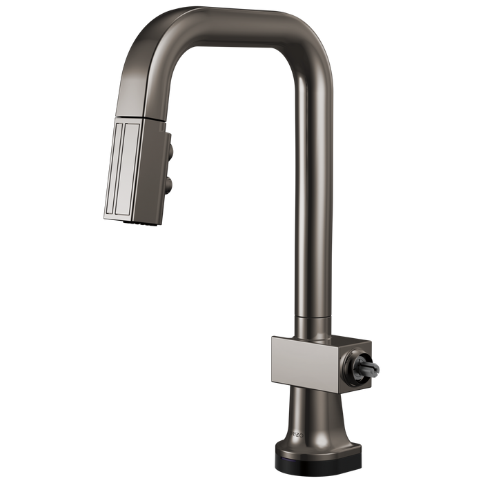 Brizo Frank Lloyd Wright 64923LF SmartTouch Pull-Down Prep Faucet with Square Spout - Less Handle - Brilliance Black Onyx