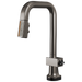 Brizo Frank Lloyd Wright 64923LF SmartTouch Pull-Down Prep Faucet with Square Spout and Wood/Concrete Wand - Less Handle - Brilliance Black Onyx / Wood