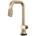 Brizo Frank Lloyd Wright 64923LF SmartTouch Pull-Down Prep Faucet with Square Spout and Wood/Concrete Wand - Less Handle - Luxe Gold / Wood