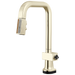 Brizo Frank Lloyd Wright 64923LF SmartTouch Pull-Down Prep Faucet with Square Spout and Wood/Concrete Wand - Less Handle - Polished Nickel / Wood
