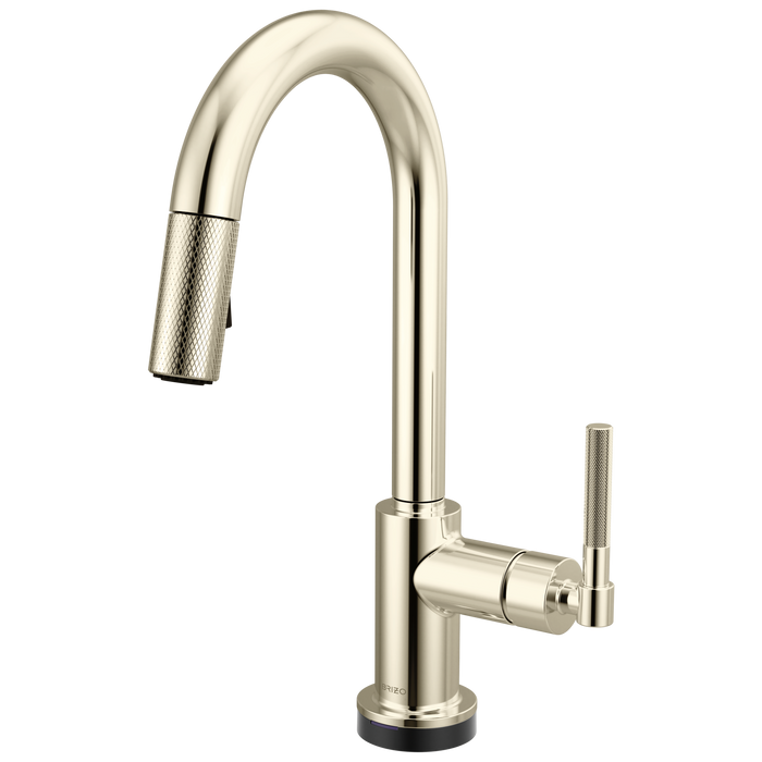 Brizo Litze 64943LF Smarttouch Pull-Down Prep Faucet with Arc Spout - Knurled Handle - Polished Nickel