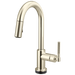 Brizo Litze 64943LF Smarttouch Pull-Down Prep Faucet with Arc Spout - Knurled Handle - Polished Nickel