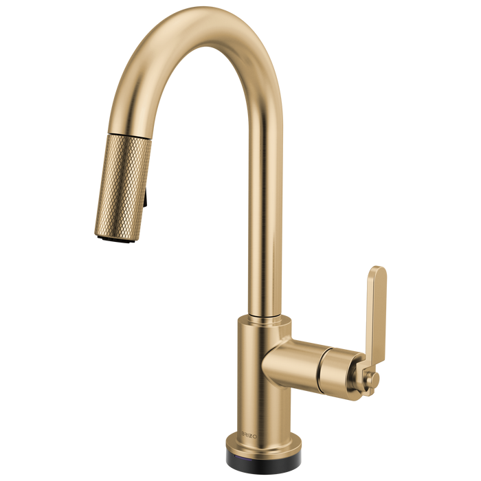 Brizo Litze 64944LF Smarttouch Pull-Down Prep Faucet with Arc Spout - Industrial Handle - Luxe Gold