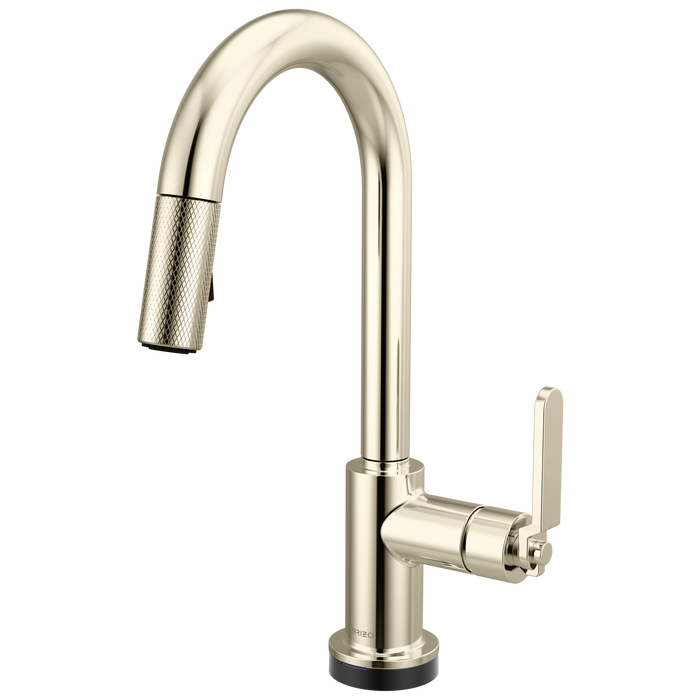 Brizo Litze 64944LF Smarttouch Pull-Down Prep Faucet with Arc Spout - Industrial Handle - Polished Nickel