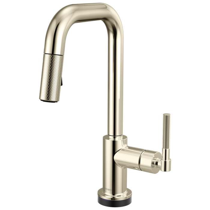 Brizo Litze 64953LF Smarttouch Pull-Down Prep Faucet with Square Spout - Knurled Handle - Polished Nickel