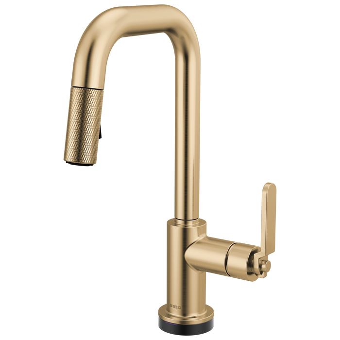 Brizo Litze 64954LF Smarttouch Pull-Down Prep Faucet with Square Spout - Industrial Handle - Luxe Gold