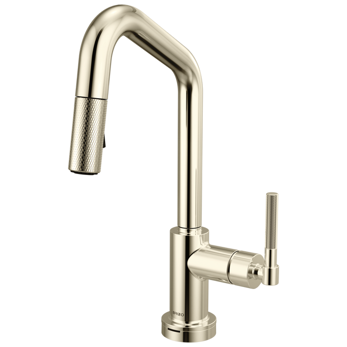 Brizo Litze 64963LF Smarttouch Pull-Down Prep Faucet with Angle Spout - Knurled Handle - Polished Nickel