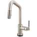Brizo Litze 64963LF Smarttouch Pull-Down Prep Faucet with Angle Spout - Knurled Handle - Stainless