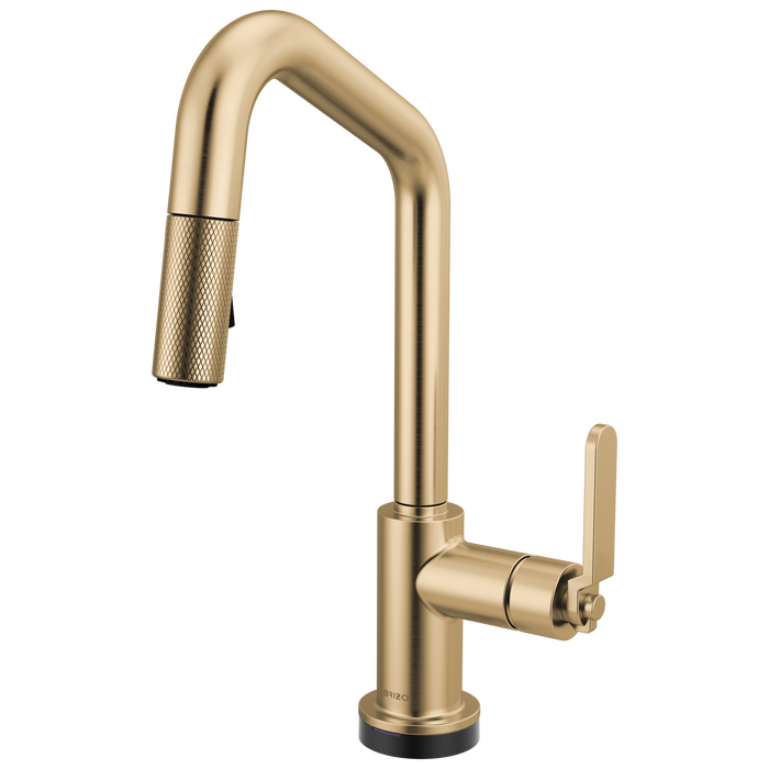 Brizo Litze 64964LF Smarttouch Pull-Down Prep Faucet with Angle Spout - Industrial Handle - Luxe Gold