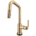 Brizo Litze 64964LF Smarttouch Pull-Down Prep Faucet with Angle Spout - Industrial Handle - Luxe Gold