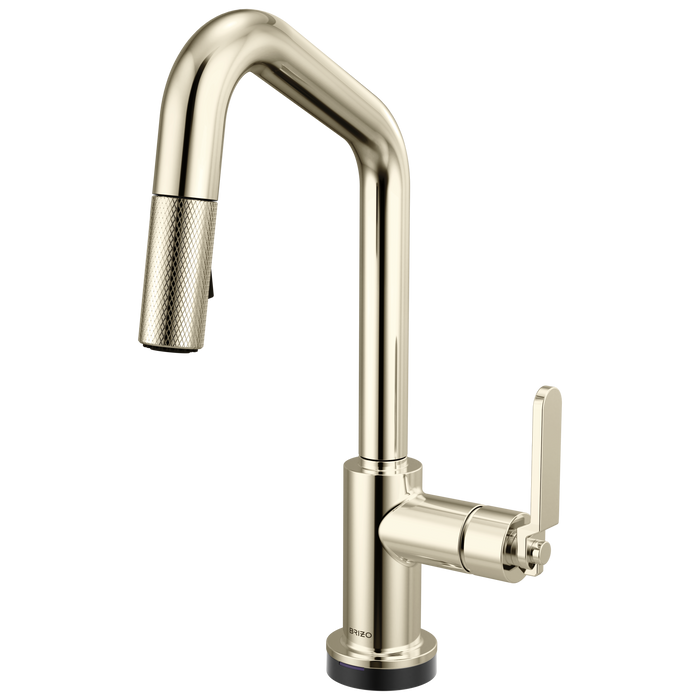 Brizo Litze 64964LF Smarttouch Pull-Down Prep Faucet with Angle Spout - Industrial Handle - Polished Nickel