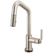 Brizo Litze 64964LF Smarttouch Pull-Down Prep Faucet with Angle Spout - Industrial Handle - Stainless