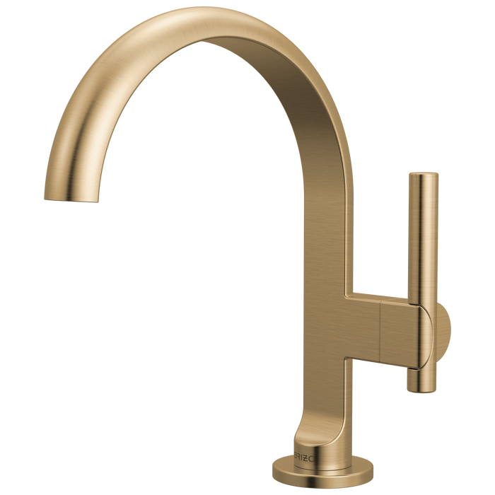 Brizo Roccesco 650110LF Single-Handle Lavatory Faucet with Arc Spout - Luxe Gold