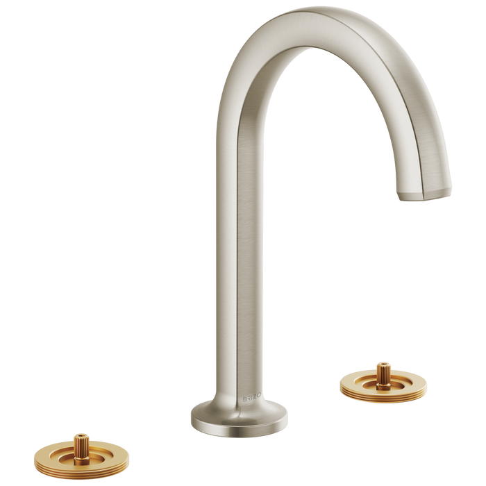Brizo Kintsu: Widespread Lavatory Faucet with Arc Spout - Less Handles 1.5 GPM
