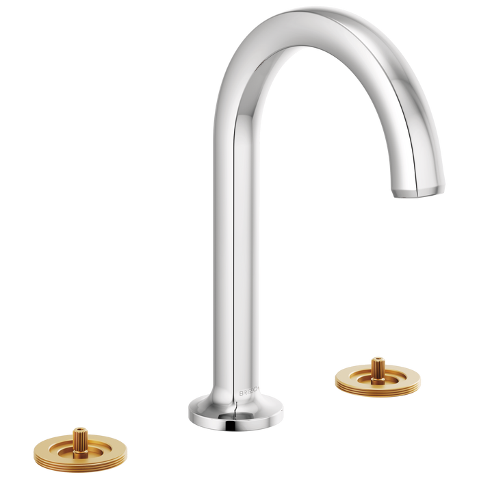 Brizo Kintsu: Widespread Lavatory Faucet with Arc Spout - Less Handles 1.5 GPM