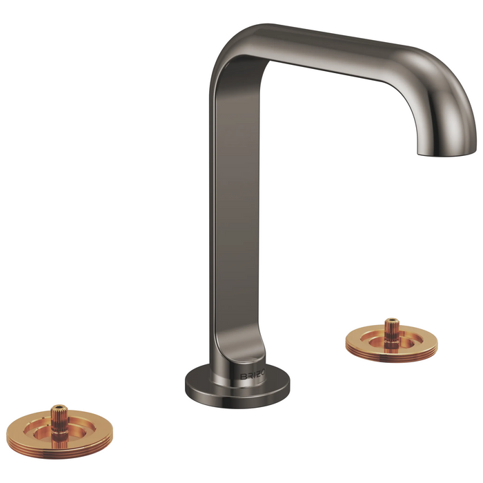 Brizo Roccesco 653111LF Widespread Lavatory Faucet with Square Spout - Less Handles - Brilliance Black Onyx