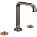 Brizo Roccesco 653111LF Widespread Lavatory Faucet with Square Spout - Less Handles - Brilliance Black Onyx