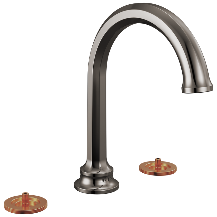 Brizo Beauclere 65365LF Widespread Lavatory Faucet with Arc Spout - Less Handles 1.2 GPM - Brilliance Black Onyx