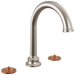 Brizo Beauclere 65365LF Widespread Lavatory Faucet with Arc Spout - Less Handles 1.2 GPM - Luxe Nickel