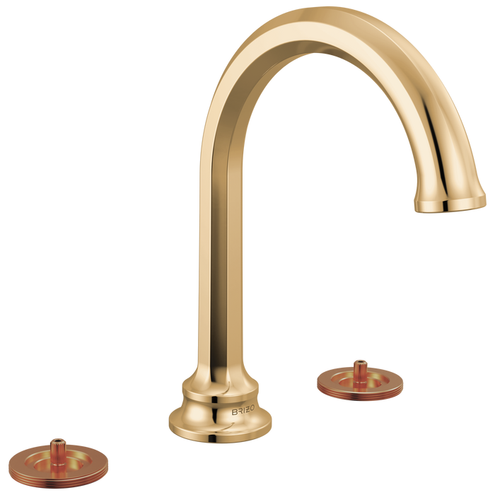 Brizo Beauclere 65365LF Widespread Lavatory Faucet with Arc Spout - Less Handles 1.2 GPM - Polished Gold