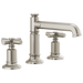 Brizo Invari 65377LF Widespread Lavatory Faucet with Column Spout - Less Handles 1.2 GPM - Luxe Nickel