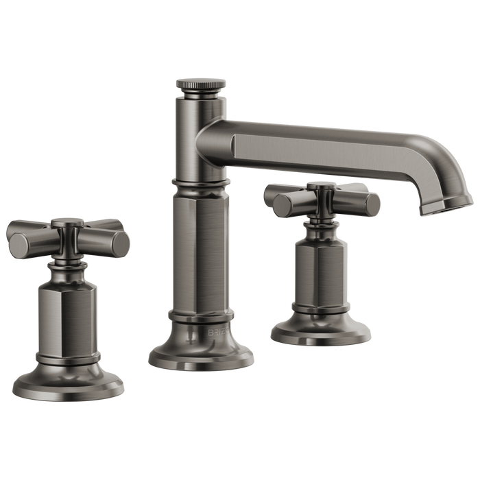 Brizo Invari 65377LF Widespread Lavatory Faucet with Column Spout - Less Handles 1.2 GPM - Luxe Steel
