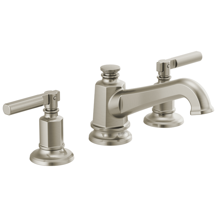 Brizo Invari 65378LF-PGLHP Widespread Lavatory Faucet with Angled Spout - Less Handles 1.2 GPM - Luxe Nickel