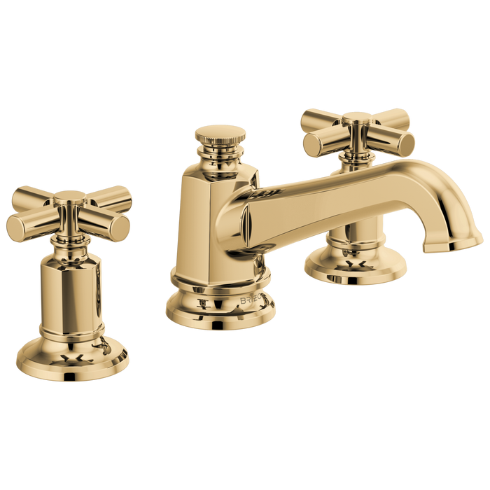 Brizo Invari 65378LF-PGLHP Widespread Lavatory Faucet with Angled Spout - Less Handles 1.2 GPM - Polished Gold