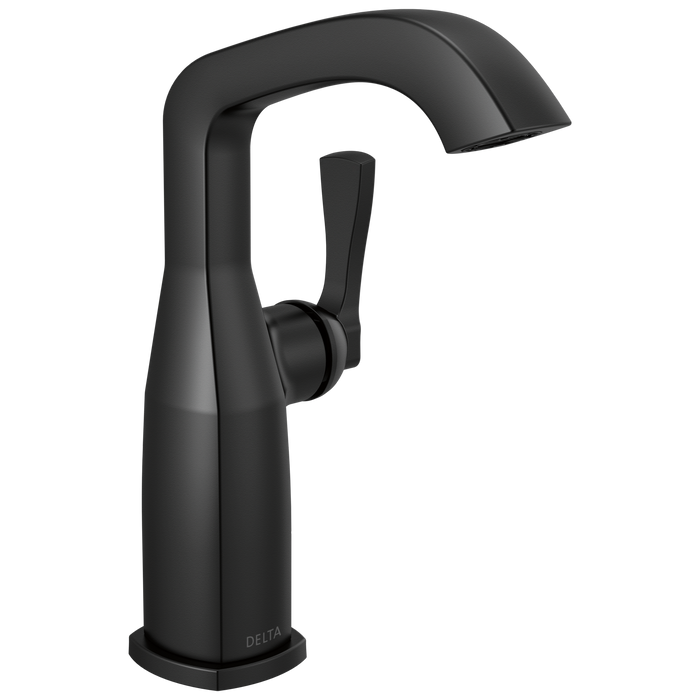 Delta Stryke 676 Single Handle Mid-Height Bathroom Faucet - Matte Black