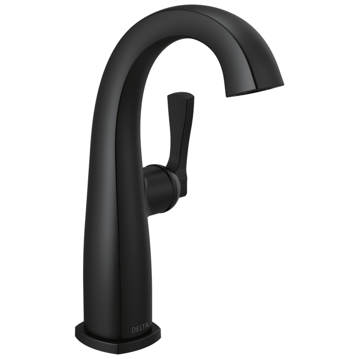 Delta Stryke 677 Single Handle Mid-Height Bathroom Faucet - Matte Black