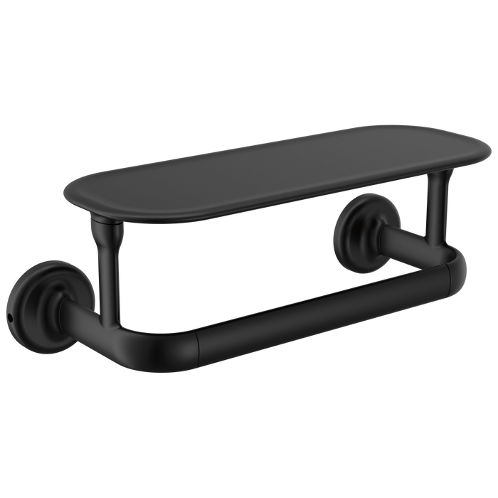 Delta Bonacci 74508 8" Towel Bar with Shelf - Matte Black