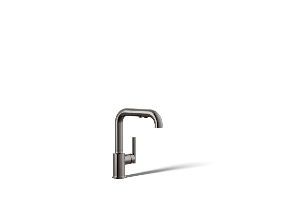 KOHLER Purist Pull-out kitchen sink faucet with three-function sprayhead