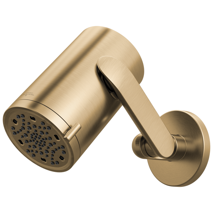 Brizo Roccesco 873111 Multi-Function Sconce Wall Mount Shower Head with Jointed Shower Arm and Flange - 1.75 GPM - Luxe Gold