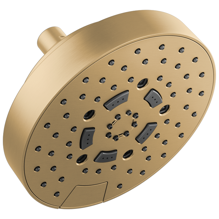 Brizo Essential Shower 87492 7” Linear Round H2Okinetic Multi-Function Wall Mount Shower Head - 1.5 GPM - Luxe Gold
