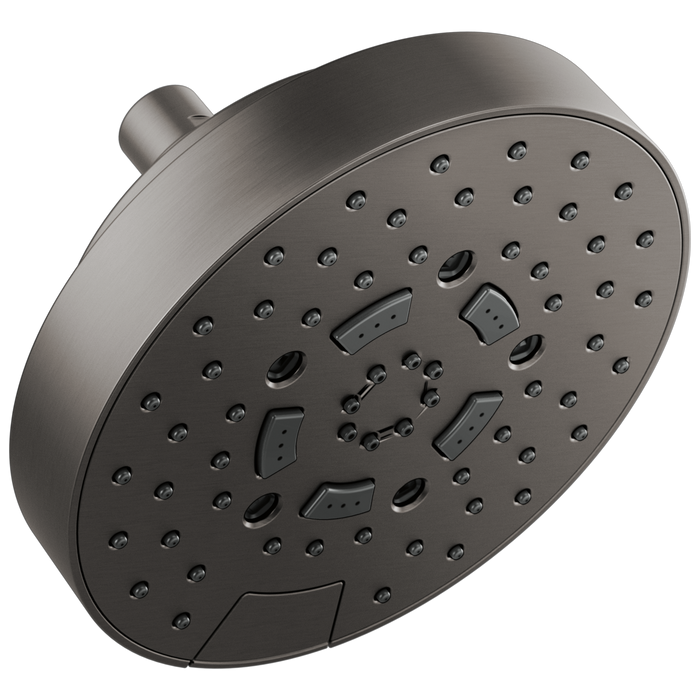 Brizo Essential Shower 87492 7” Linear Round H2Okinetic Multi-Function Wall Mount Shower Head - 1.5 GPM - Luxe Steel