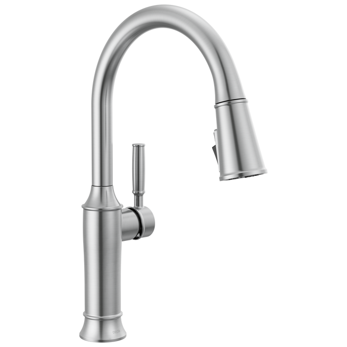 Delta Renaldi 9184 Single Handle Pull-Down Kitchen Faucet - Lumicoat Arctic Stainless