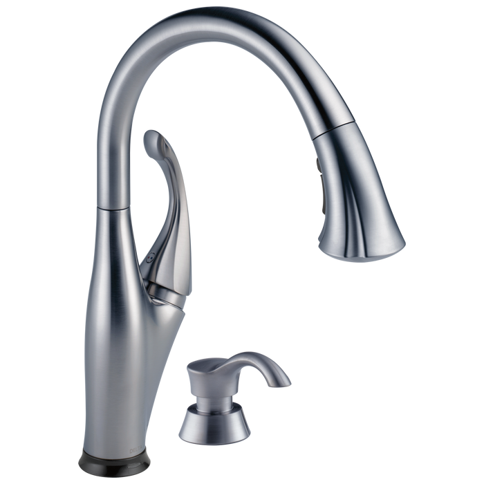 Delta 9192T-SD-DST Addison Single Handle Pull-down Kitchen Faucet with Touch2o Technology and Soap Dispenser