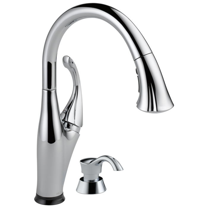 Delta 9192T-SD-DST Addison Single Handle Pull-down Kitchen Faucet with Touch2o Technology and Soap Dispenser