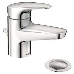 Moen 9482 M-Bition Single Hole Bathroom Faucet with Metal Pop-Up Drain Assembly in Chrome