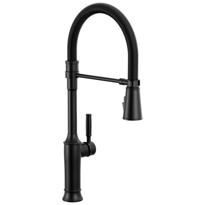 Delta Renaldi 9684 Single-Handle Pull-Down Spring Kitchen Faucet - Matte Black